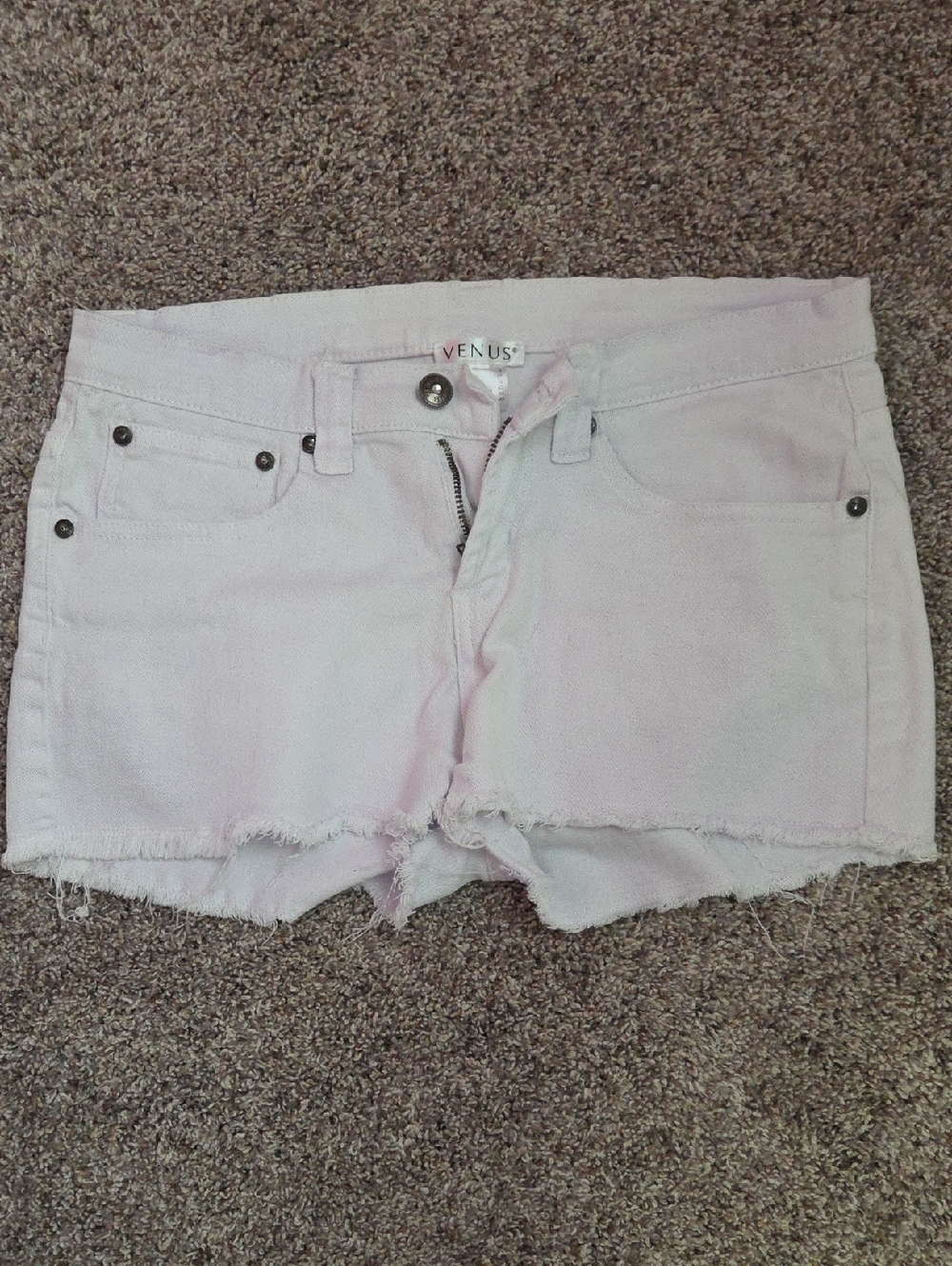 VENUS Pale Pink Denim Cutoff Shorts